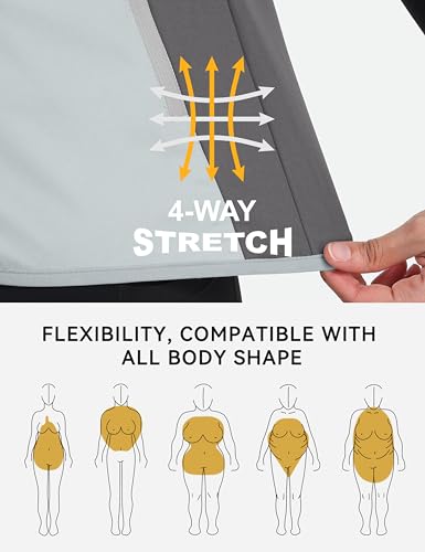 Little Donkey Andy Women's Windproof Stretch Vest Waterproof Sleeveless - color: Light Grey, size: Small