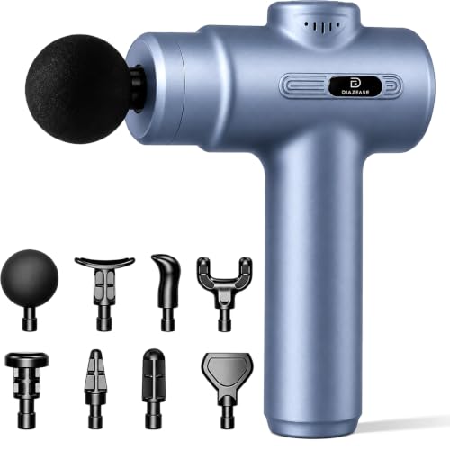 Massage Gun Deep Tissue, Handheld Neck Massager, Portable - 6 Adjustable Vibration Levels, Electric Back Massagers for Athletes, Home & Gym, Mothers Day Gifts (Blue) - color: Blue
