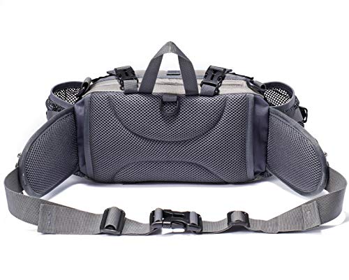 VISCNE Outdoor Fanny Pack Hiking Fishing Waist bag 2 Water Bottle Holder Lumbar Pack - color: Red