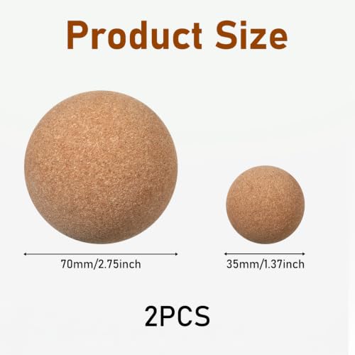 2Pcs Cork Massage Ball Natural Trigger Point Myofascial Release Ball