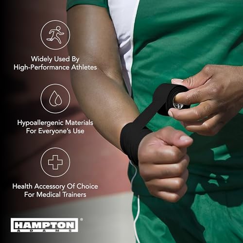 Hampton Adams Athletic Sports Tape, Very Strong, Easy Tear, No Residue - color: Black (1.5 Inch)