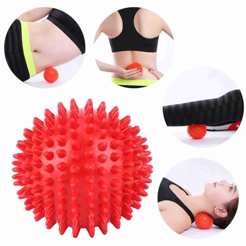 Garosa Spiky Massage Ball, Hard Plastic Red 7.5cm