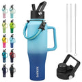 BJPKPK 40oz Insulated Water Bottle with Handle & Straw Lid, Stainless Steel - color: Sky, style: 40oz-Side Handle