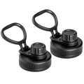 Spout Lid for Thermoflask, Takeya, Simple Modern 12-64oz Wide Mouth Bottles - color: Black 2 Pack