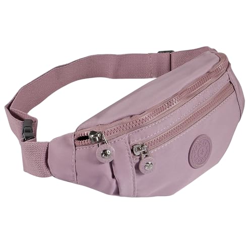 Large Crossbody Fanny Pack with 3-Zipper Pockets,Gifts for Enjoy Sports Festival Workout Traveling Running Casual Hands-Free Wallets Waist Pack Phone Bag Fits All Phones (Purple) - color: Purple