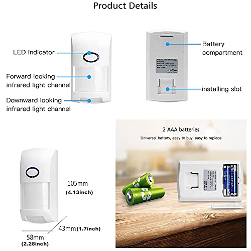 Smart WiFi Motion Sensor: PIR Motion Detector, App Alerts, No Hub Required