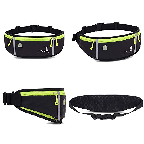 Peicees Fanny Pack for Men Women Bottle Holder Bag Waterproof Running Pouch Belt Waist Pack for Gym Travel, Adjustable Reflective Phone Holder for iPhone 13 12 11 Pro Max Samsung Galaxy S20 S10