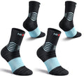 NEENCA Professional Compression Socks for Women Men Circulation, 20-30 mmHg - color: Black Blue - 2 Pairs, size: Small