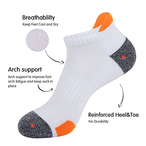 JOYNÉE Mens Ankle Athletic Low Cut Socks Running Sports Cushioned Sock for Men 6 Pack - color: Colorful5