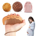 Gwabee Labor Comb and Massage Ball Set, Birthing Comb for Labor Pain - color: Peachwood Comb