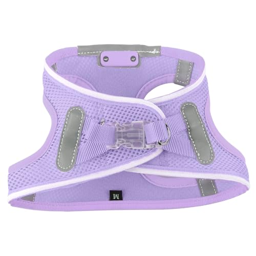 Light Up Dog Harness, Rechargeable LED Dog Harness for Small Medium Dogs - color: Lavender Purple, size: L