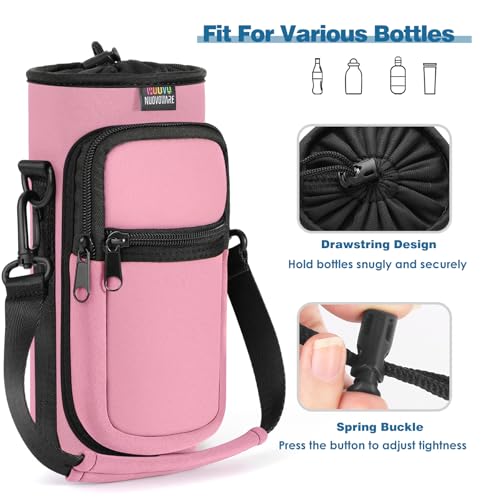 Nuovoware Water Bottle Carrier Bag, 25oz/32oz, Pink - color: Pink, size: 25-32 Ounces - Standard