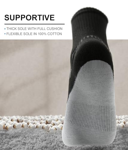 BULLIANT Men 6-Pack Athletic Compression Crew Socks for Running Gym Sports - color: Black 2741, size: 7-8