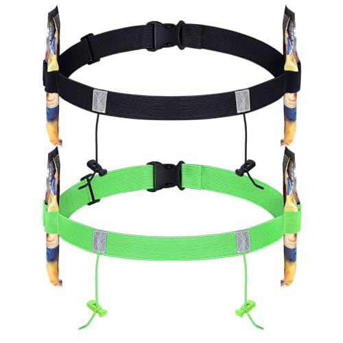 JOVITEC 2 Pack Race Number Belt with 6 Gel Loops, Yellow and Black - color: Yellow and Black