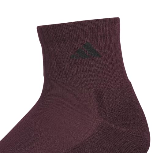 adidas Men's Athletic Cushioned Quarter Ankle Socks 6 Pairs - color: Maroon/Cool Light Heather/Dark Blue, size: Medium