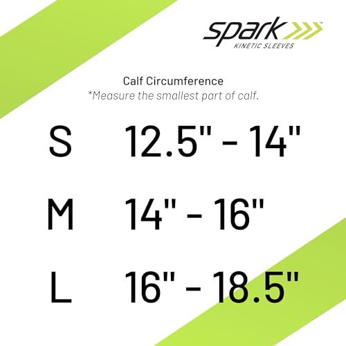 Brownmed Spark Kinetic Calf Sleeve, Embedded Kinesiology Tape, Medium - size: Medium