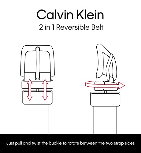 Calvin Klein Men’s Reversible Leather Belt - 2‑in‑1 Versatile Modern Style - color: Dark Black/Dark Black, size: X-Large (42-44)