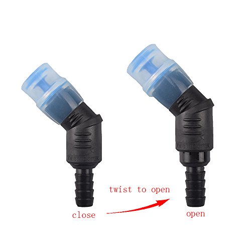 J.CARP ON-Off Switch Bite Valve Tube Nozzle Replacement for Water Bladder - color: 45° Black
