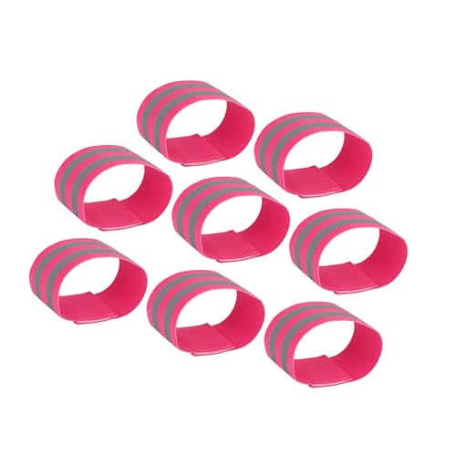 8pcs Reflective Bands for Arm Reflective Armbands High Visibility Night Cycling Riding Reflector Tape Straps Bracelet Pink Durable Material