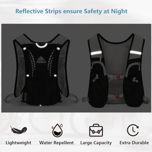 JEELAD Hydration Backpack Lightweight Vest for Hiking Trail Running Gear Cycling Marathon for Women Men - color: C - Black (7L) - with 1.5L PEVA Water Bladder