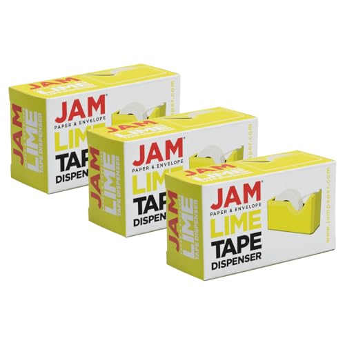 JAM PAPER Colorful Desk Tape Dispensers - Green - 3/Pack - color: Lime Green, size: Pack of 3