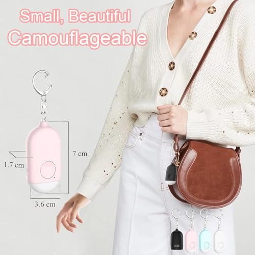 Hion Personal Safety Alarm for Women, Rechargeable 130dB Self Defense Alarm Keychain with LED Flashlight, Emergency Safe Sound Security for Children Elderly College Girls Men, Black - color: Black