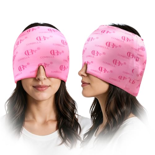 Migraine Relief Cap, Soothing Headache Ice Face Mask Products - color: Pink2