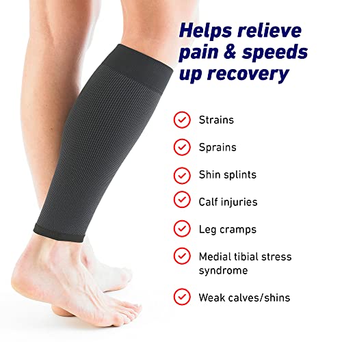 Neo-G Calf Compression Sleeve for Men and Women for Sports, Daily Wear – Shin Splint Compression Sleeve provides Shin Splint Relief, Pain Relief from Injury, Strains, Sprains, Weak Calves - XL - size: X-LARGE: 44 - 48 CM