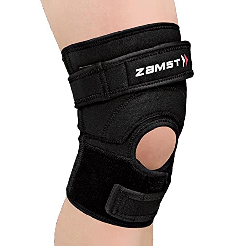 Zamst JK-2 Sports Knee Brace With Deluxe Pressure Pad To Relieve Pain On the Tendon For Jumpers Knee and Patella Tendinitis-for Volleyball, Basketball, Running, Tennis, Pickleball-Black, Large - size: Large
