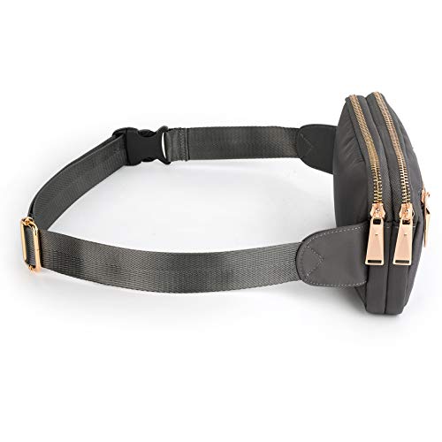 UTO Fanny Pack Crossbody Belt Purse Chest Waist Hip Travel Hiking Bumbag - color: 0917 dark grey