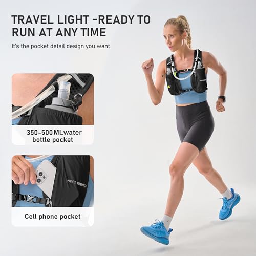 N NEVO RHINO Running Vest with 1.5L Water Bladder, Hydration Vest Pack - color: Black