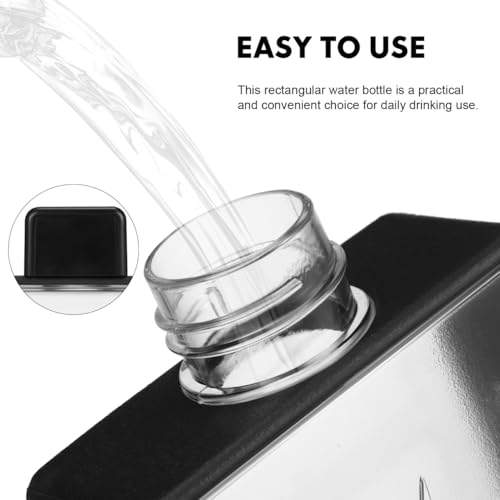 Rectangular Sports Water Bottle Flat Water Bottle for Purse Portable with Adjustable Strap Slim Travel Kettle for Gym Running Outdoor Use