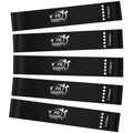 Fit Simplify Resistance Loop Exercise Fitness Bands with Instruction Guide and Carry Bag, Set of 5 - color: Black