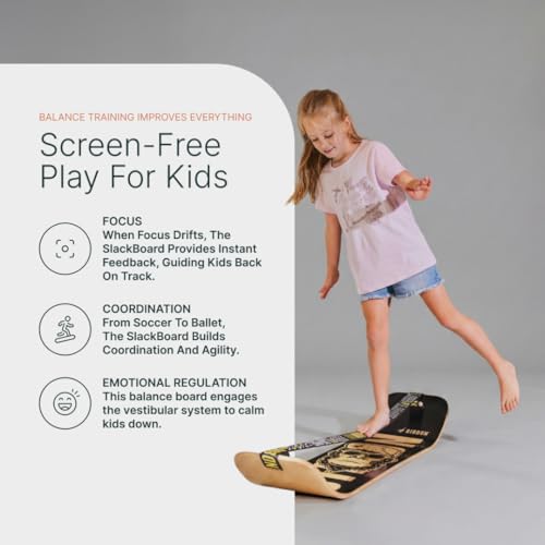 GIBBON SlackBoard, Balance Board Kids & Adults, Slackline Balance Trainer - color: Sunrise Plus - 2 Line