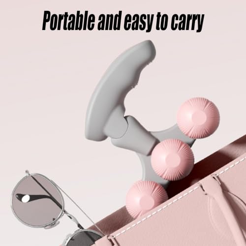 6-Wheel Handheld Massage Roller for Muscle Pain Relief (Pink) - color: Pink