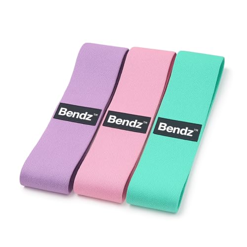 Resistance Bands for Women – Booty Bands Set of 3 with Carry Bag – Fabric Exercise Bands for Glutes, Legs & Hips – Light/Medium/Heavy – Bendz