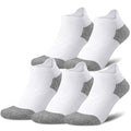 Gonii Womens Compression Ankle Socks，Athletic Running Cushioned Support Low Cut Socks 5-6 Pairs - color: White, size: 8-10