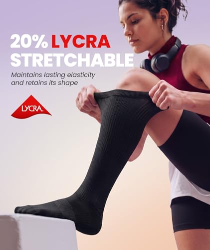 PULIOU Compression Socks for Women Men 15-20 mmHg Easy On Off,2 Pairs - color: 2black/1white/1grey, size: Large-X-Large