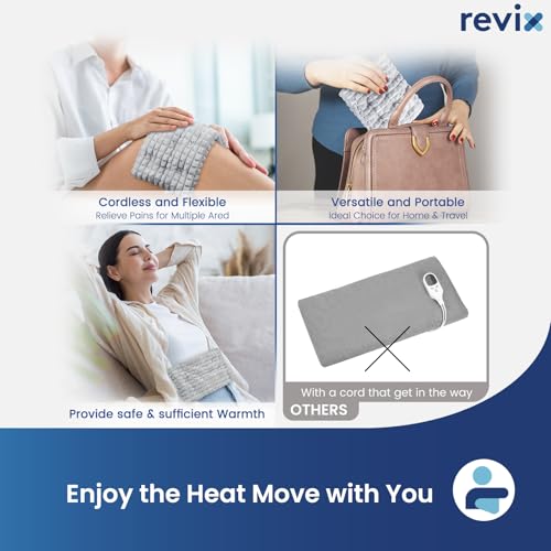 REVIX Microwave Heating Pad, 6 * 12" Multipurpose Heating Pad Microwavable with Flaxseeds for Muscles, Moist Heat Pack for Neck, Back, Knee, Gray (Pack of 2) - size: 6 x 12" (Pack of 2), style: Gray