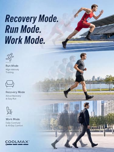 Coolmax Performance 20-30 mmhg Graduated Compression Running Crew Socks - color: White,black,grey, size: Medium