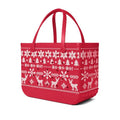 BOGG BAG Original Large Tote – 19” x 14” x 9” – Essential Bags for Beach, Pool, Boat, Sports, Tailgating, Cruise - color: Ugly Sweater - Red