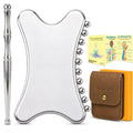 Stainless Steel Gua Sha & Muscle Scraper Tool Set – 2-in-1 Manual Deep Tissue Body Massager with Acupressure Pen – Ergonomic Handheld Tool for Myofascial Release, Trigger Points & Mobility - style: JK2D