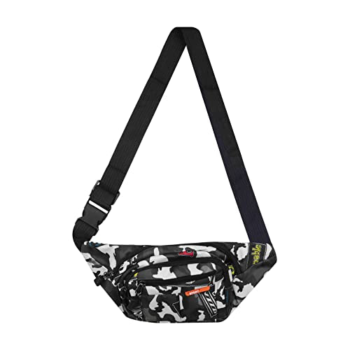 AIBEARTY Kids Fanny Pack Boys Small Camouflage Waist Pack Belt Waist Bag Pack Pouch with Adjustable Strap for Children Sport Running, Camping, Trip - color: B Grey