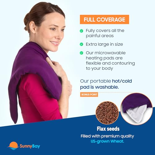 SunnyBay Extra Large Microwavable Heating Pad, 10x24 inch, 2.8 lb, Purple - color: Unscented Purple