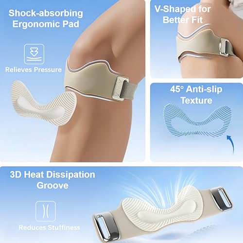 Silicone Patellar Tendon Support Strap 2 Pcs, Adjustable Non-Slip Patella Band Stabilizer Knee Brace for Jumpers Knee, Knee Pain Relief, fitness, Basketball, Running, Hiking, Soccer(Gray) - color: Gray