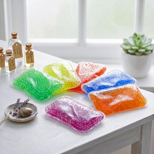Trelaco 24 Pcs Multicolor Gel Bead Ice Pack 4 x 6 in Reusable Hot Cold Pack - color: 6 Colors
