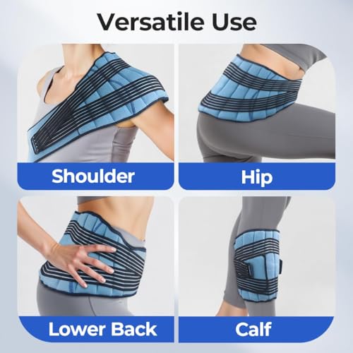 Comfpack Ice Pack for Back Pain Relief, 2 Hours Long Lasting Coldness Ice & Compression Therapy Flexible Lower Back Ice Pack Wrap for Injuries, Lumbar Surgery, Sciatica, Coccyx Pain