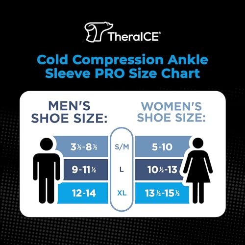 TheraICE Ankle Ice Pack Wrap PRO, Ankle Brace, Plantar Fasciitis, FocusZone - size: Small/Medium, style: PRO