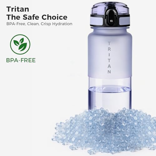 32oz Clear Tritan Water Bottle with Chug Lid - color: Lavender