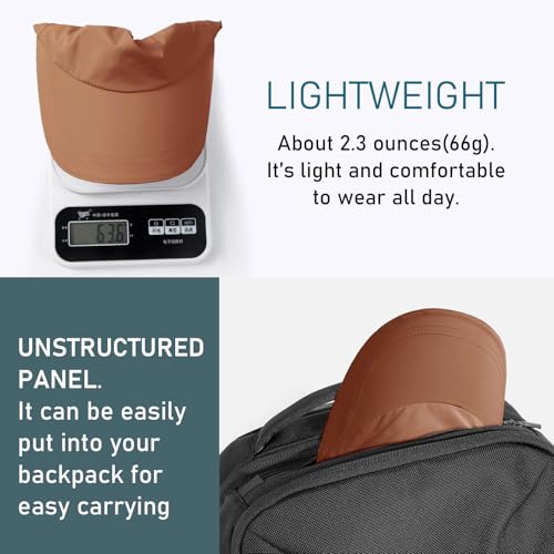 Waterproof Baseball Cap for Men Women UPF 50+ Quick-Dry Running Golf Hat - color: Caramel